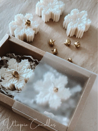 Snowflake candle | pack 2 snowflake | candles | festive candles | Christmas candles | Xmas candles | candles