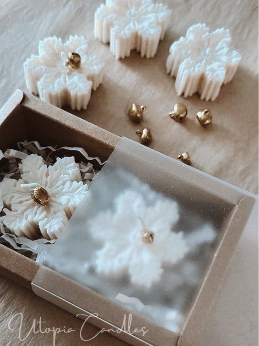 Snowflake candle | pack 2 snowflake | candles | festive candles | Christmas candles | Xmas candles | candles