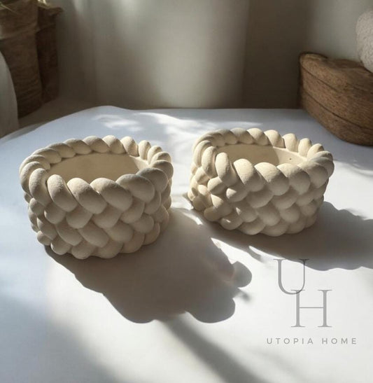 concrete tea light holders | 2 pairs | tea lights | candle holder | candles | homemade |