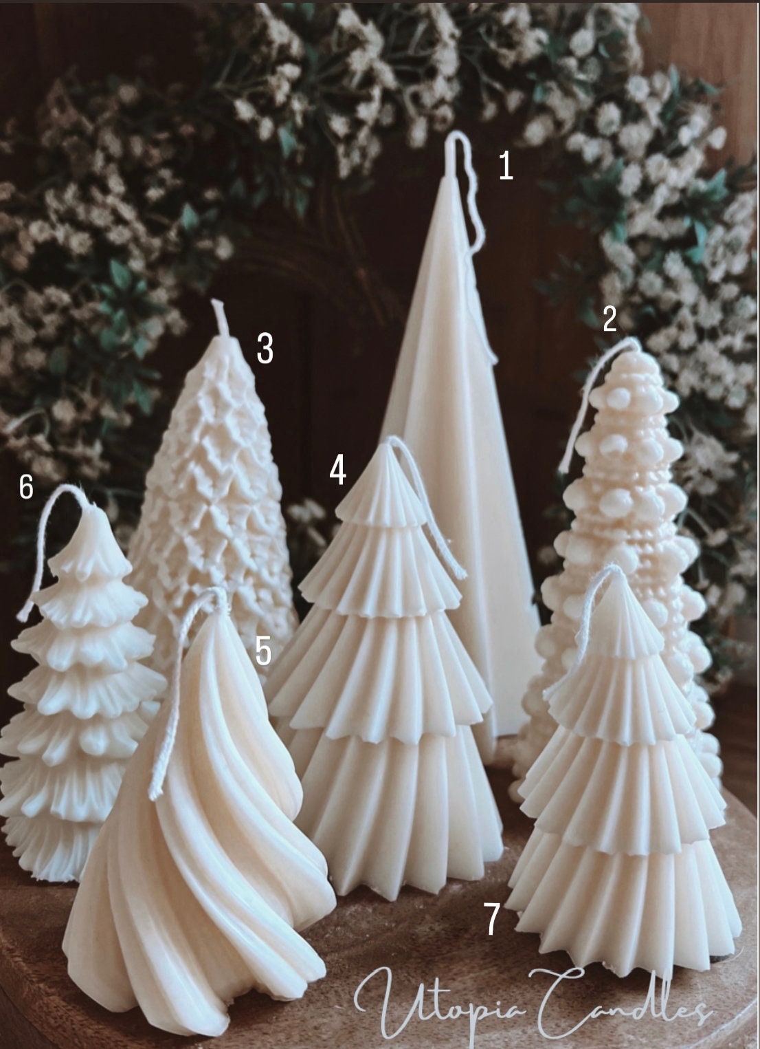 Christmas Tree Candles Handmade Candles Decor Trees Ornaments Soy Wax Candles