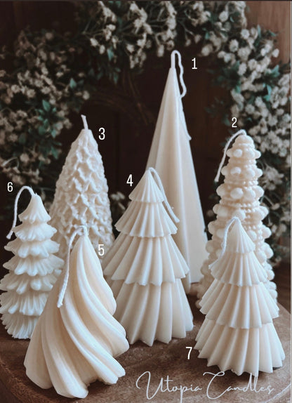 Christmas Tree Candles Handmade Candles Decor Trees Ornaments Soy Wax Candles