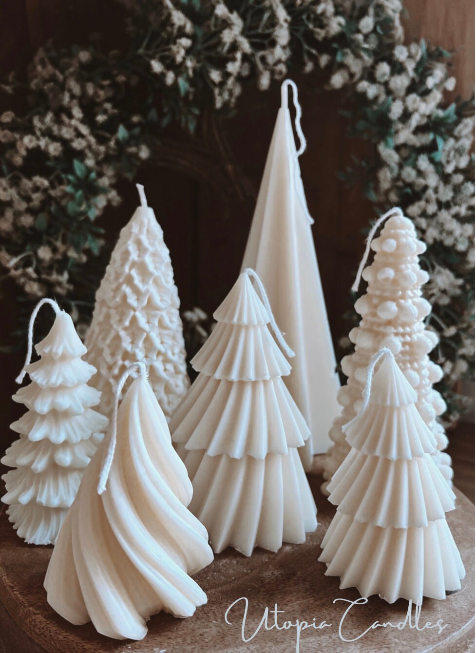 Christmas Tree Candles Handmade Candles Decor Trees Ornaments Soy Wax Candles