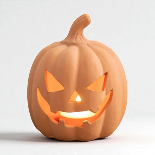 Small terracotta tea light pumpkin